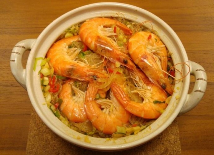 鮮蝦粉絲煲做法